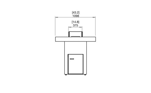 Ecosmart Fire Gin 90 (Bar) Fire Pit Table - Graphite Finish / Stainless Steel Burner - ESF.O.GIN.90.B.GH